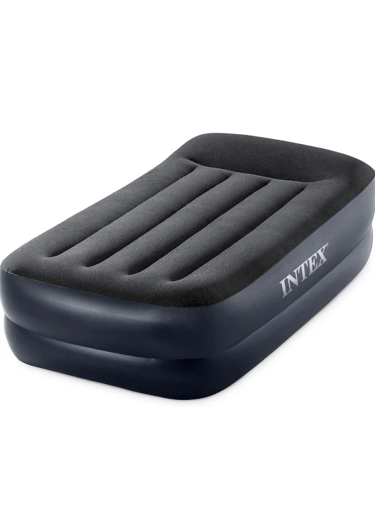 Pillow Rest Raised Air Mattress Twin Built in Electric Pump