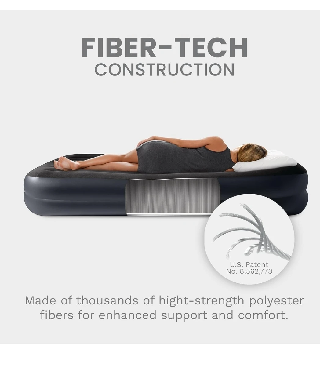 Pillow Rest Raised Air Mattress Twin Built in Electric Pump - photo 5
