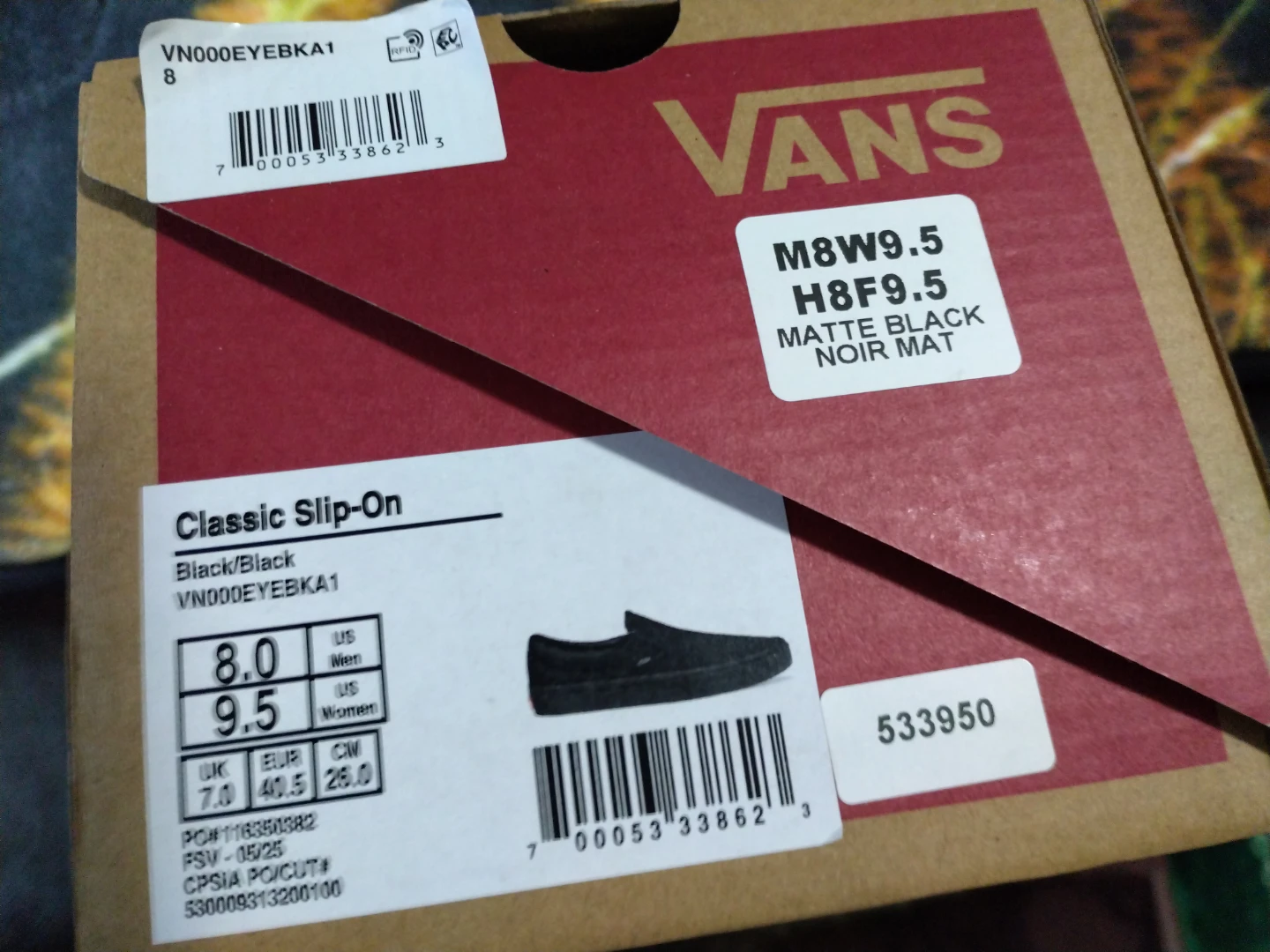 Vans Classic Slip-On Shoes - Matte Black