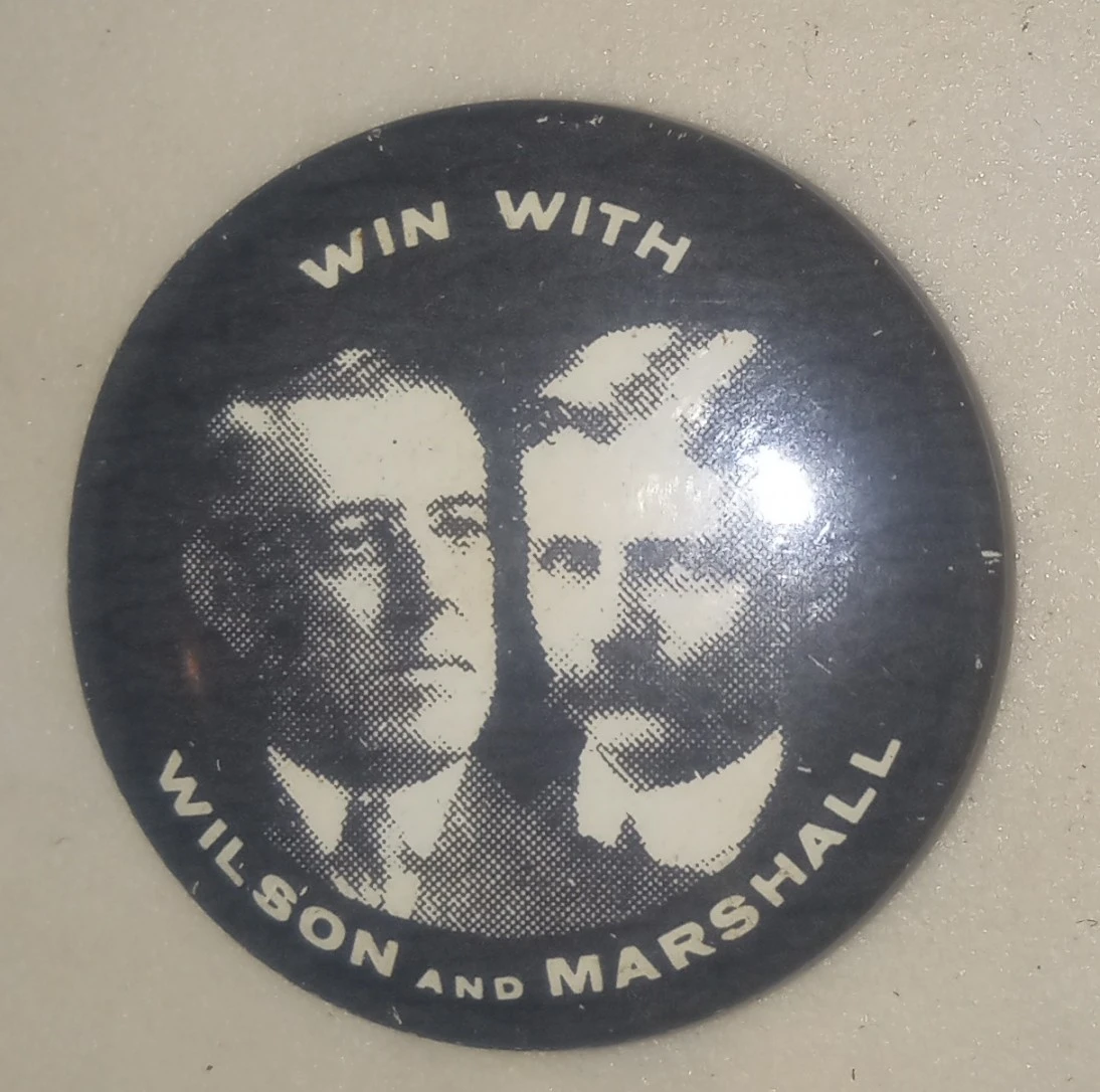 Win with Wilson and Marshall Political Button