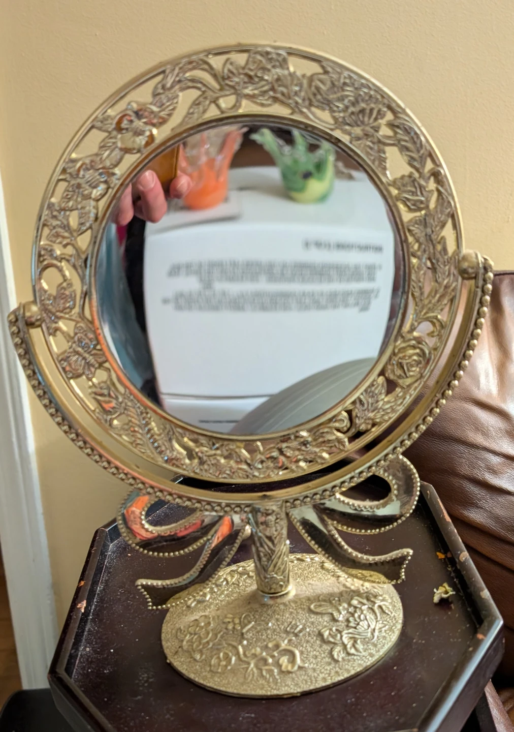 Ornate Gold Tone Vanity Mirror - photo 2