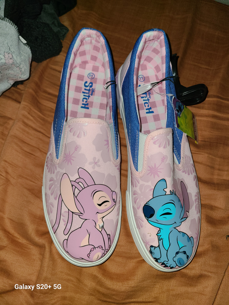 Disney Stitch Slip-On Shoes - Blue & Pink - Size 11