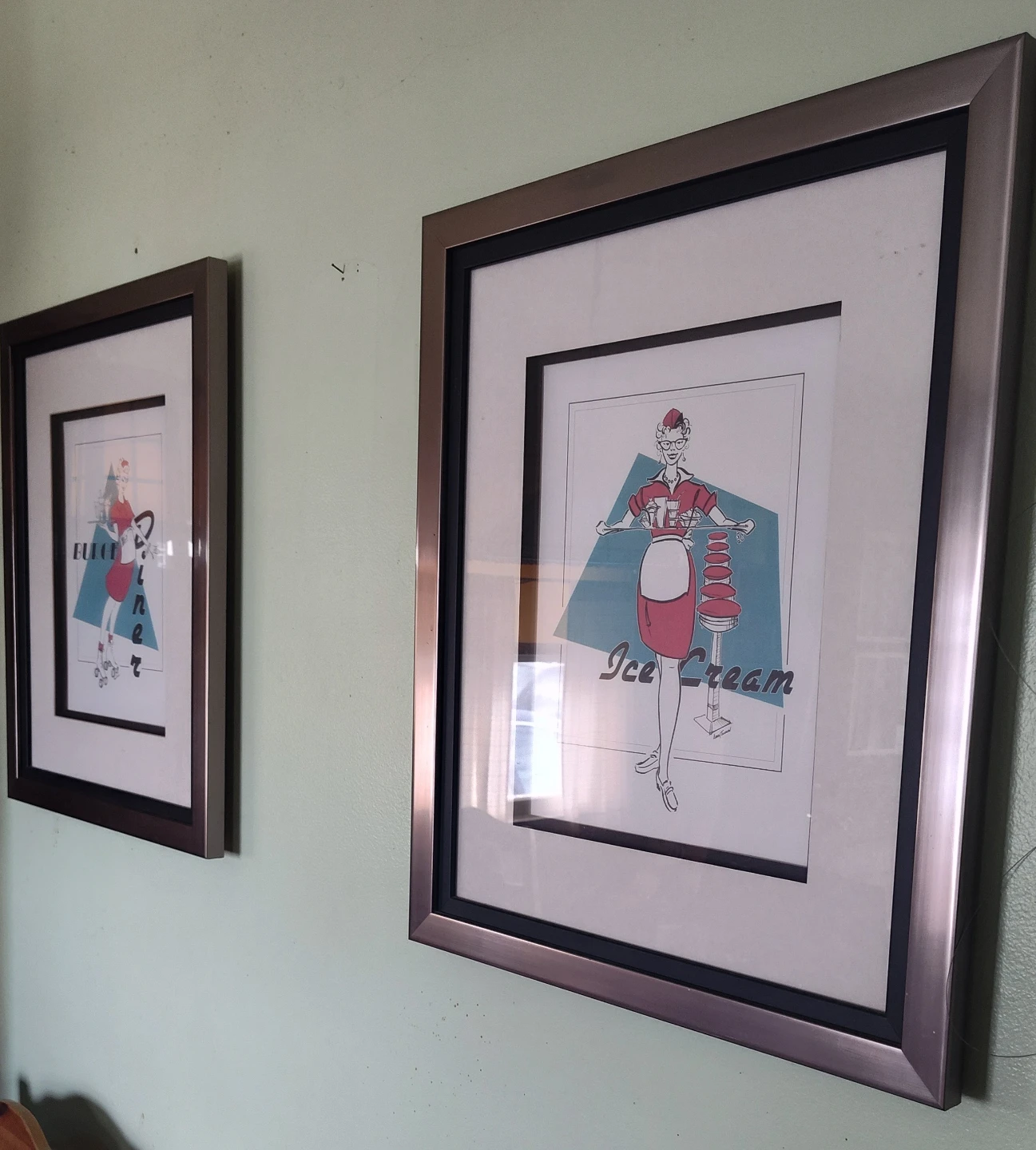 Set of 2 Framed Retro Diner Art Prints