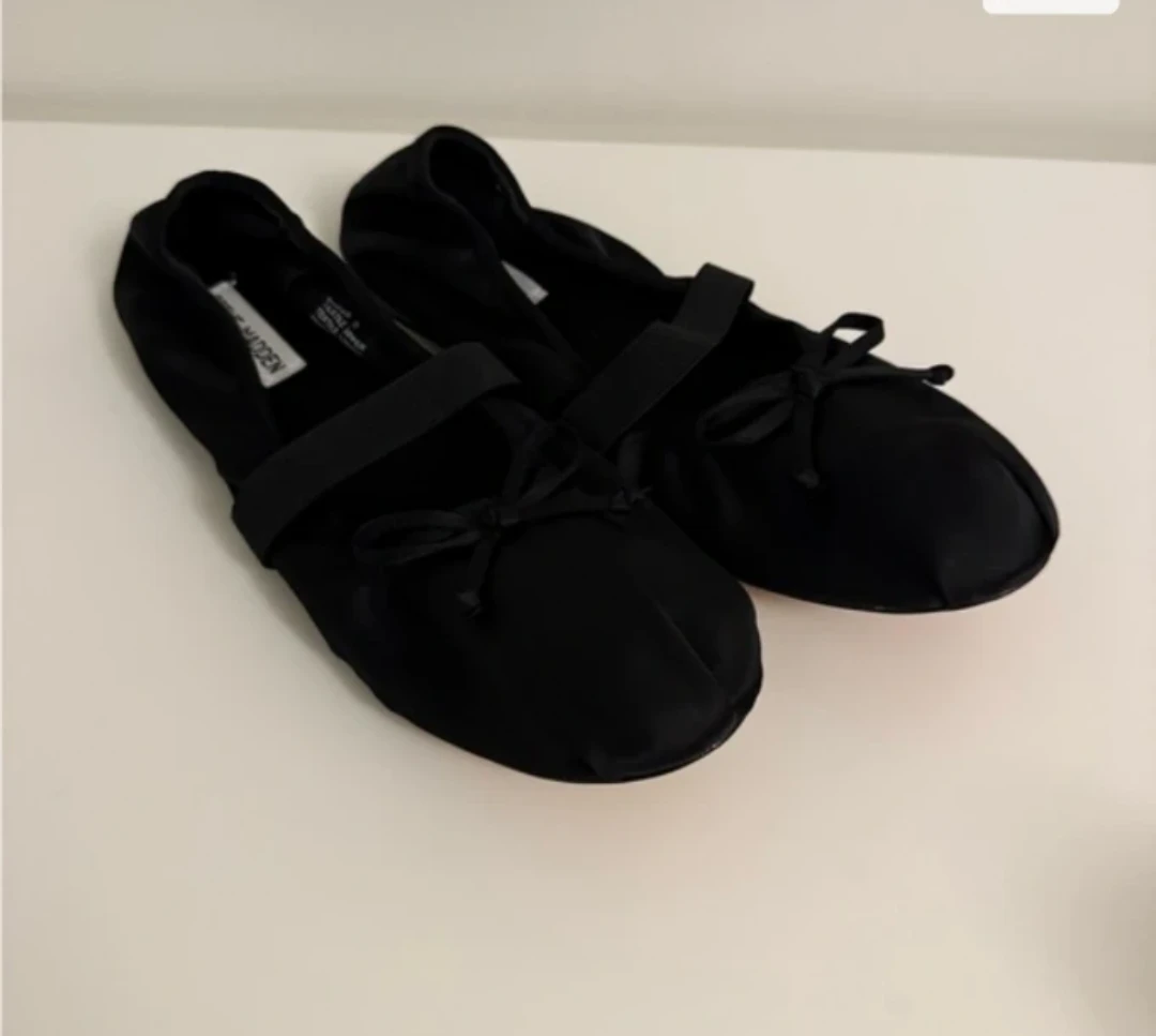 Steve Madden Black Satin Ballet Flats Size 10.5/11 NEW - photo 2