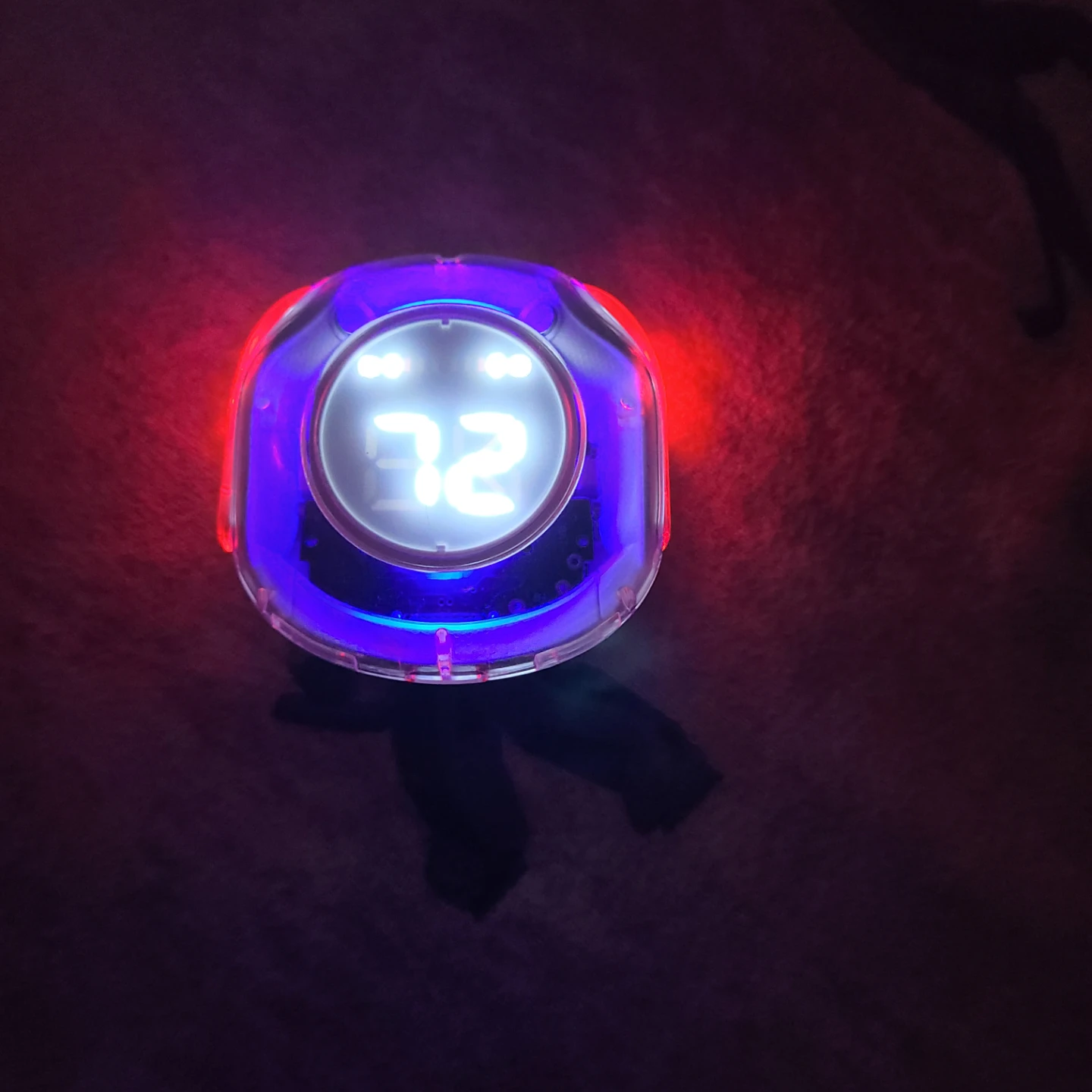 Round digital display with LED lights