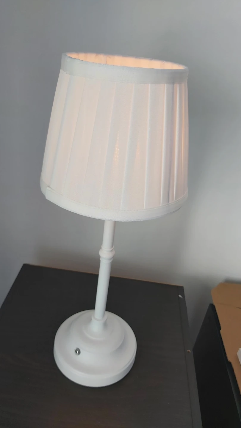 Rechargeable Cordless White Table Lamp with Pleated Shade 🌱 - photo 4