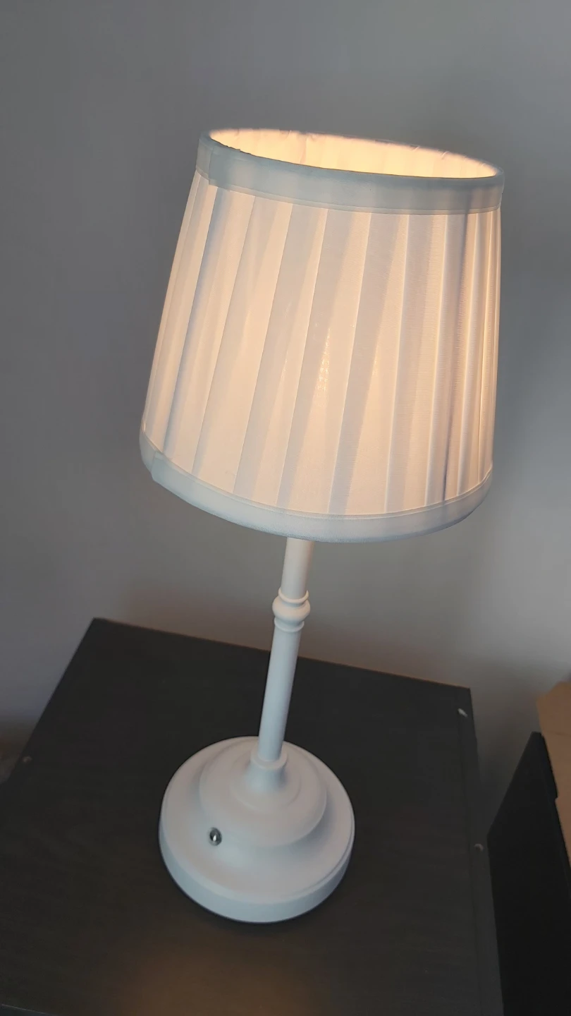 Rechargeable Cordless White Table Lamp with Pleated Shade 🌱 - photo 5