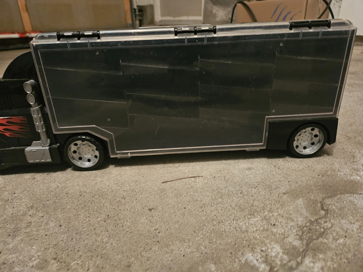 Black Toy Semi-Truck with Trailer - photo 3