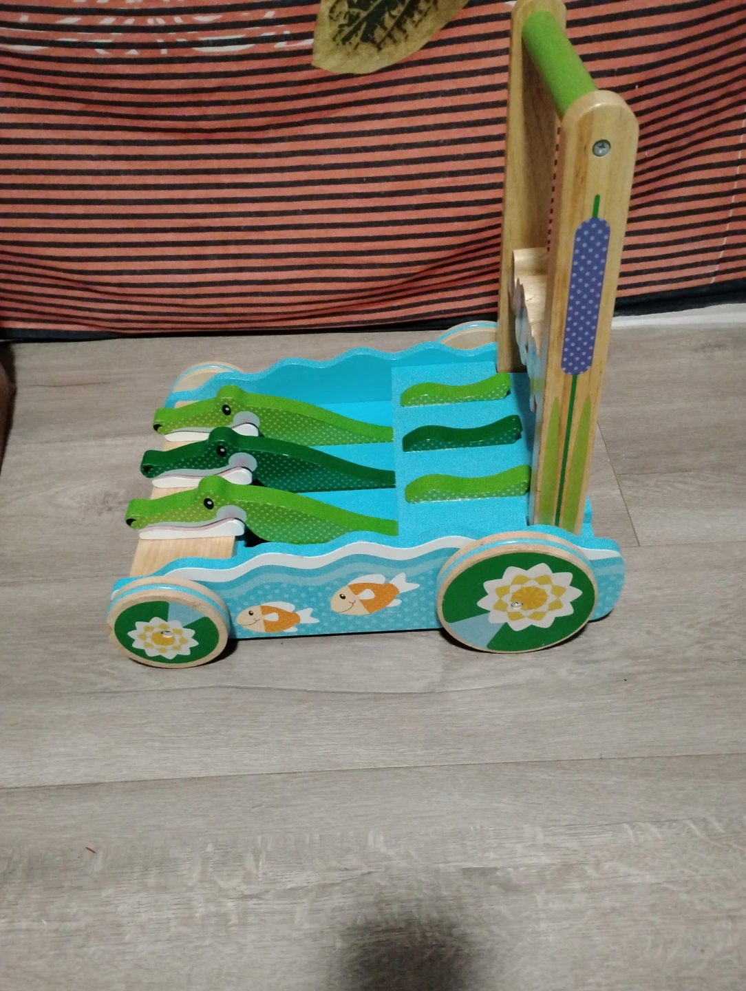 Wooden Baby Walker with Alligator Design - photo 2