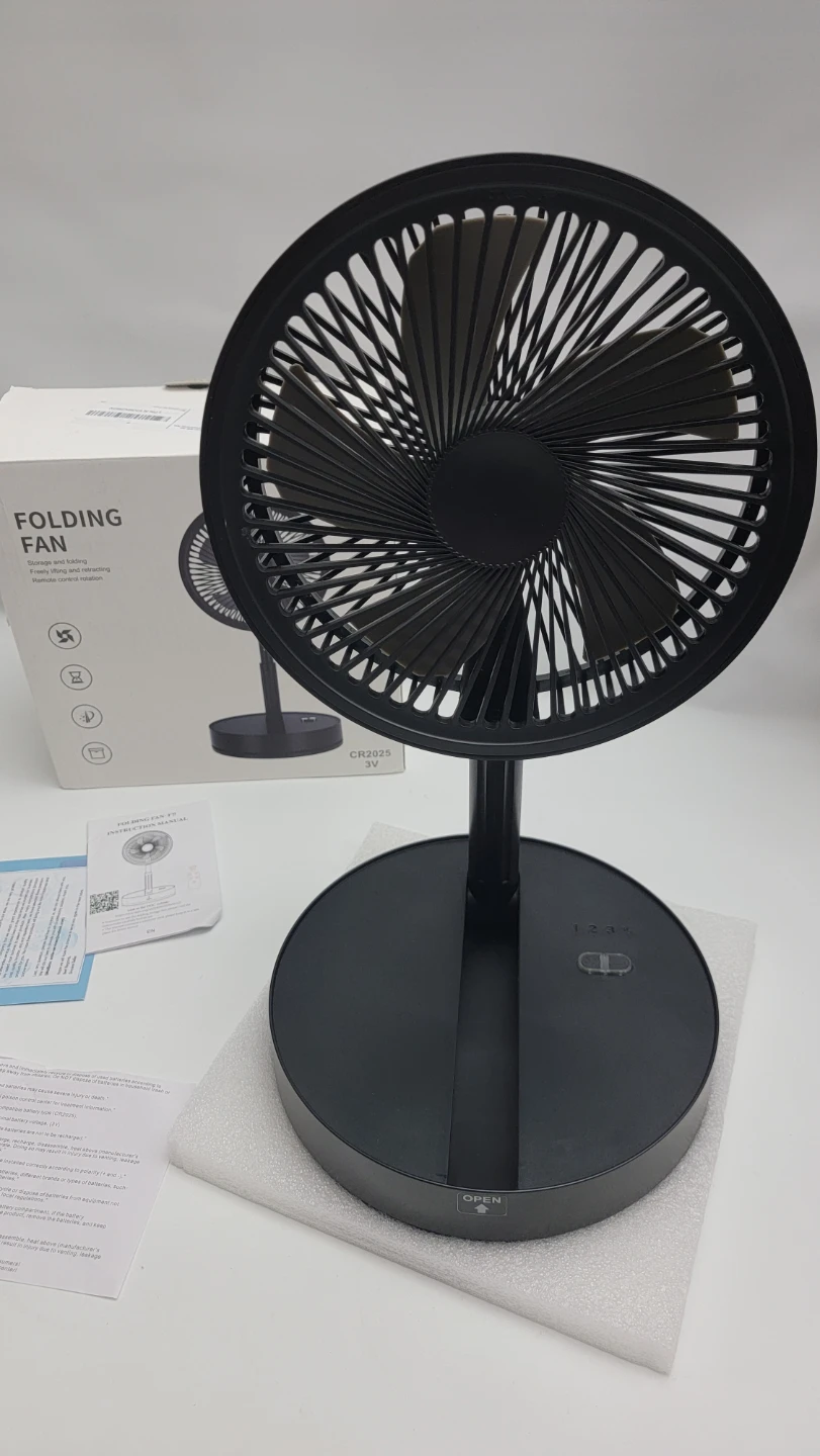 Portable 9" Folding Rechargeable Fan | Adjustable Height | Desk - photo 4