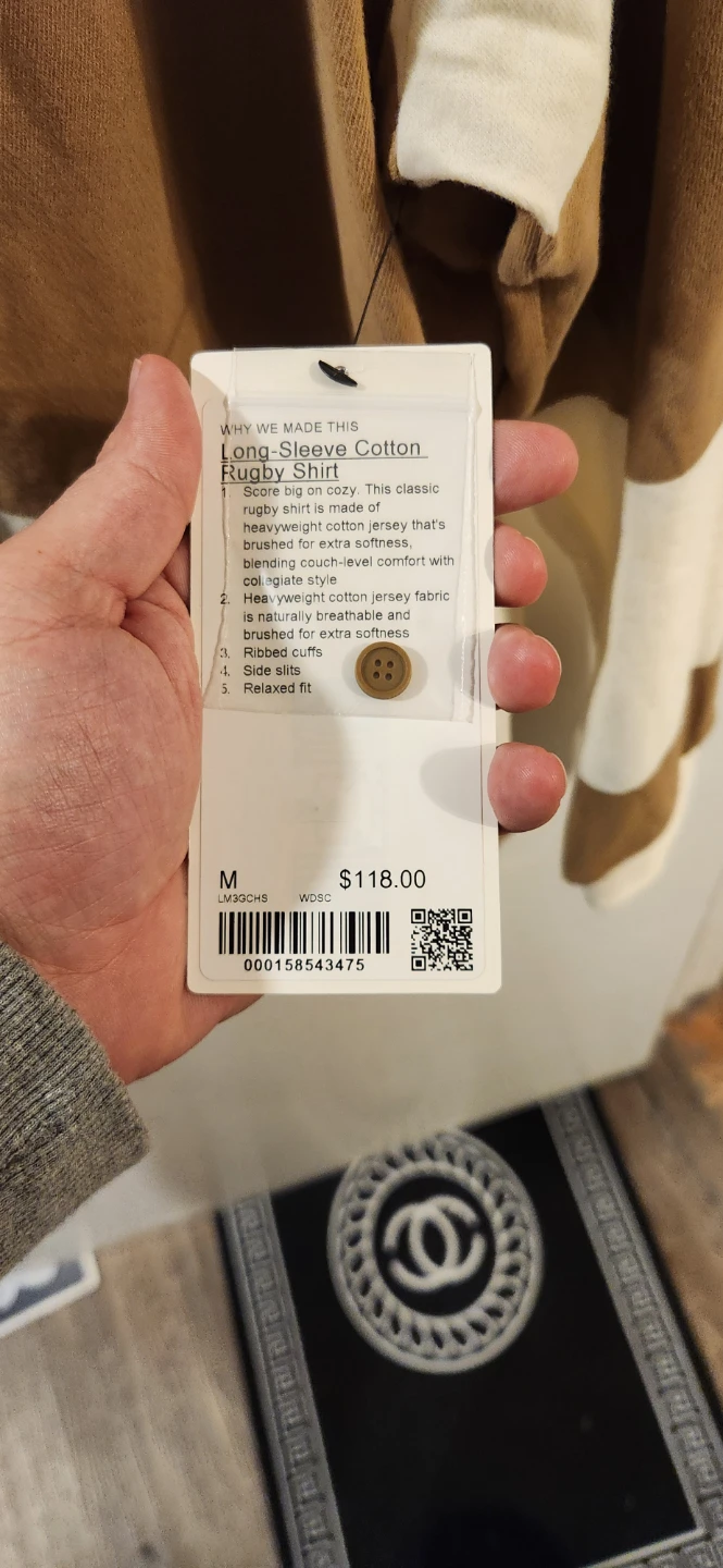 Lululemon Long-Sleeve Cotton Rugby Shirt - Brown & Cream - photo 3