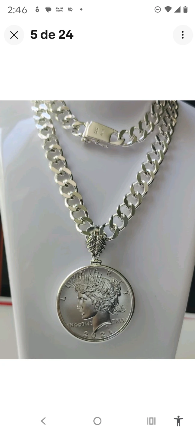 Unique Necklace with 2021 Peace Dollar 100th Anniversary