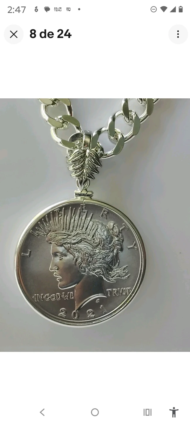 Unique Necklace with 2021 Peace Dollar 100th Anniversary - photo 2