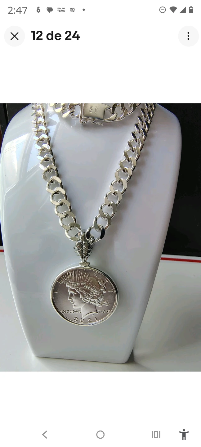 Unique Necklace with 2021 Peace Dollar 100th Anniversary - photo 3