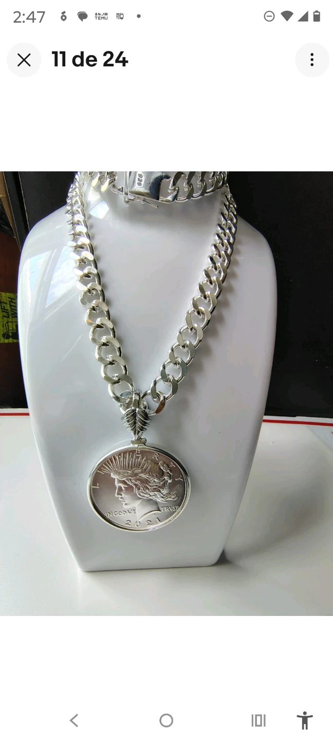 Unique Necklace with 2021 Peace Dollar 100th Anniversary - photo 4
