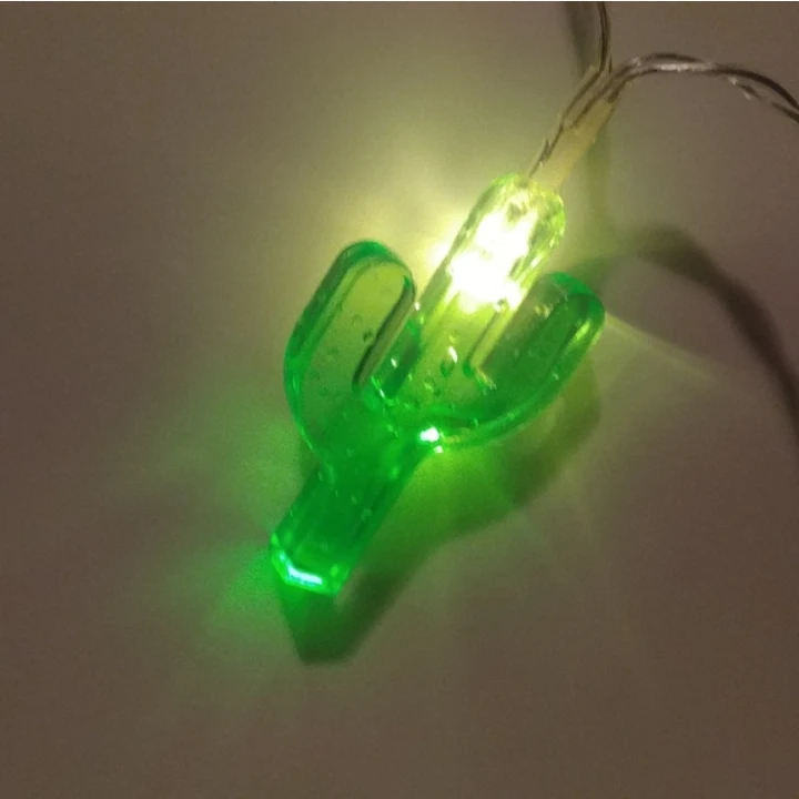 Green Cactus String Lights Battery Operated