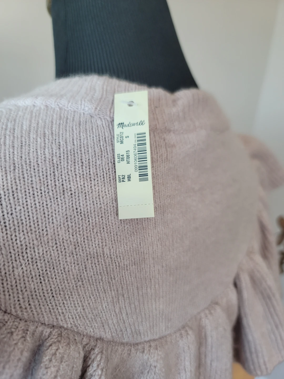 Madewell Ruffle-Yoke Sweater in Coziest Yarn NWT Sz S Wool Blend - photo 2