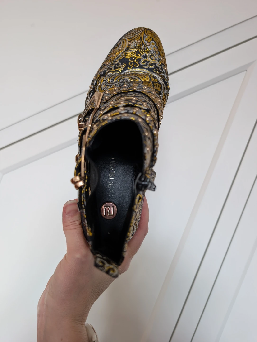 River Island Gold Brocade Ankle Boots - photo 5