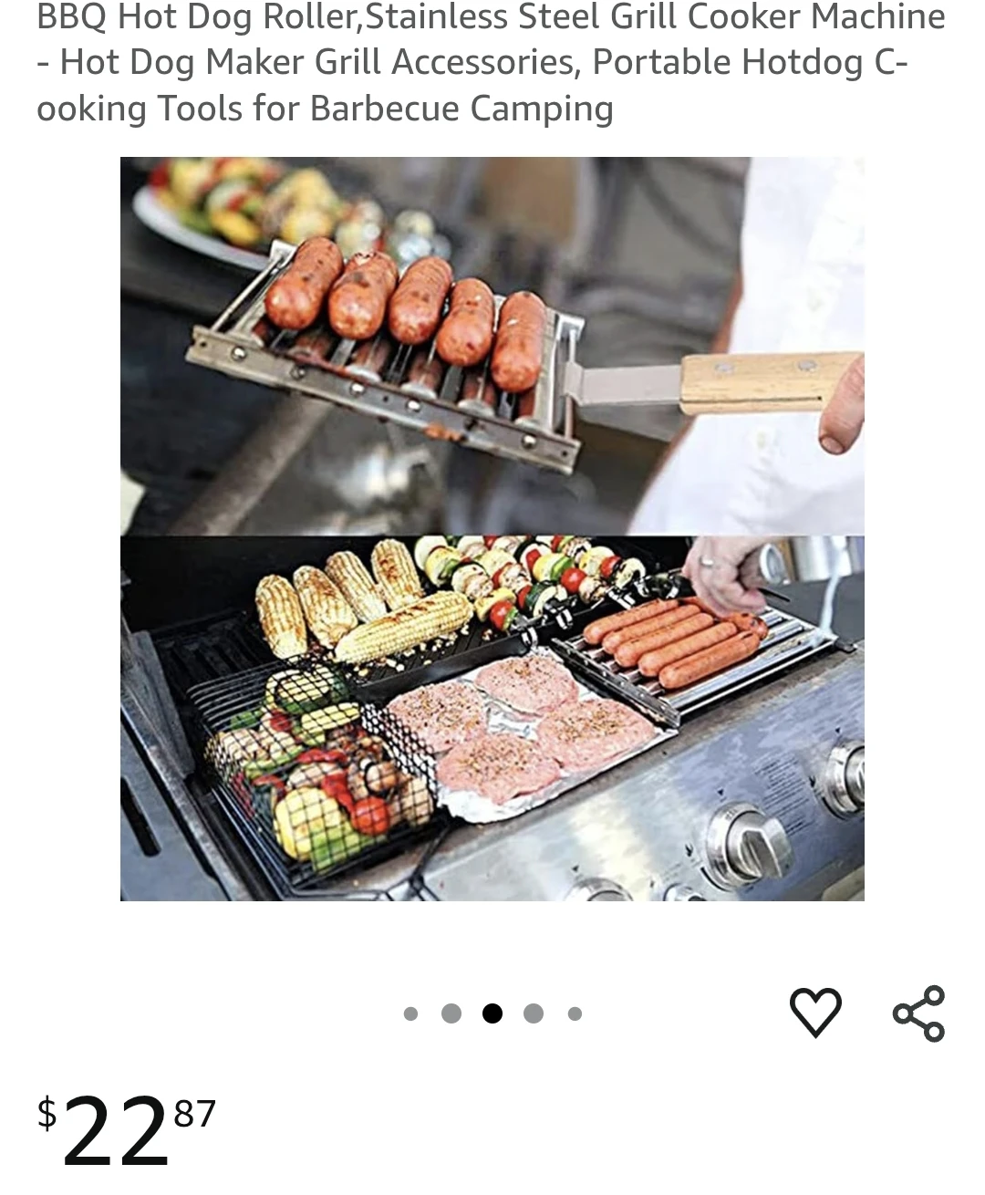 BBQ Hot Dog Roller Grill Cooker