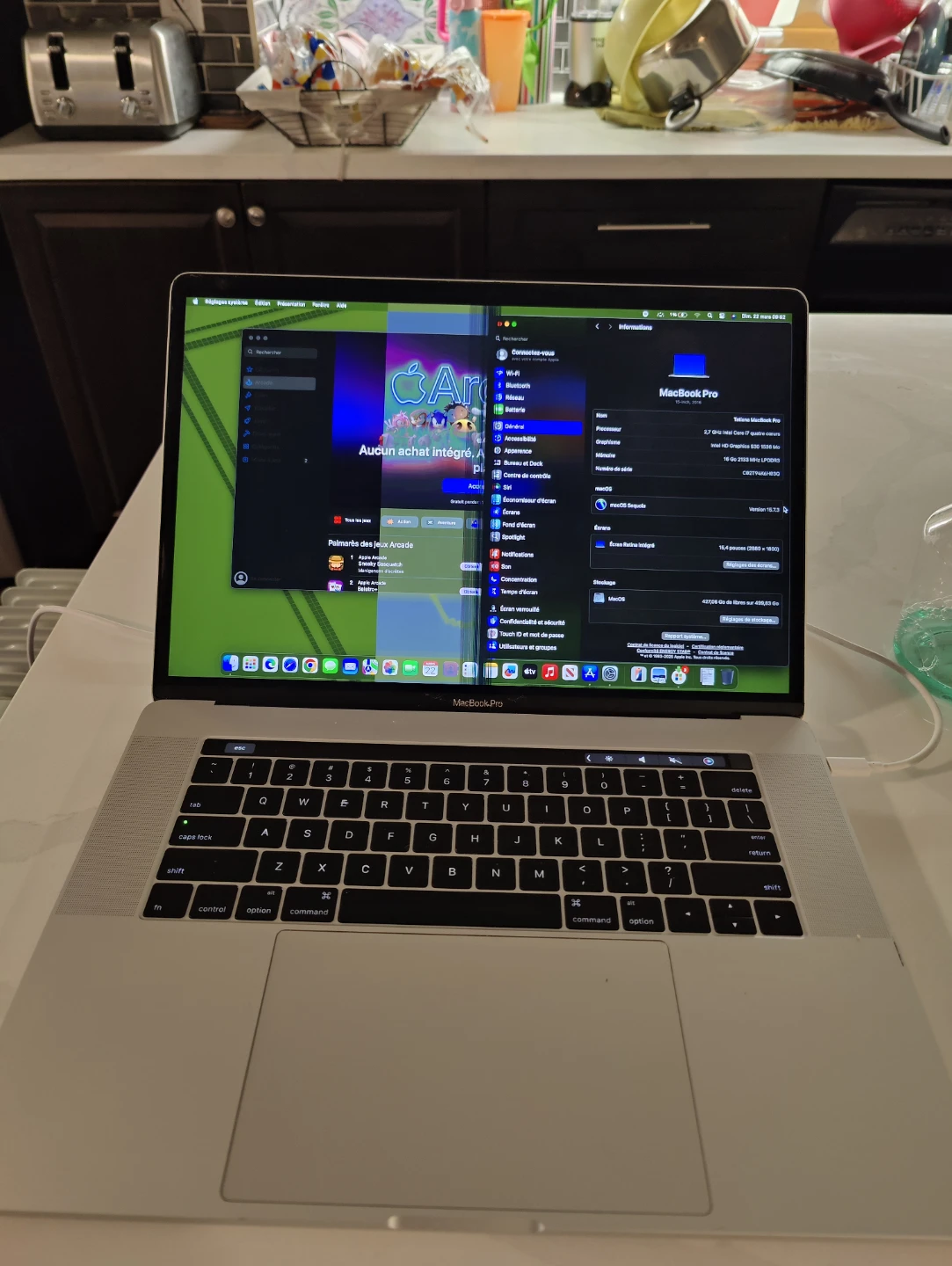 Apple MacBook Pro 15-inch, 2016 with a stain ,on the screen