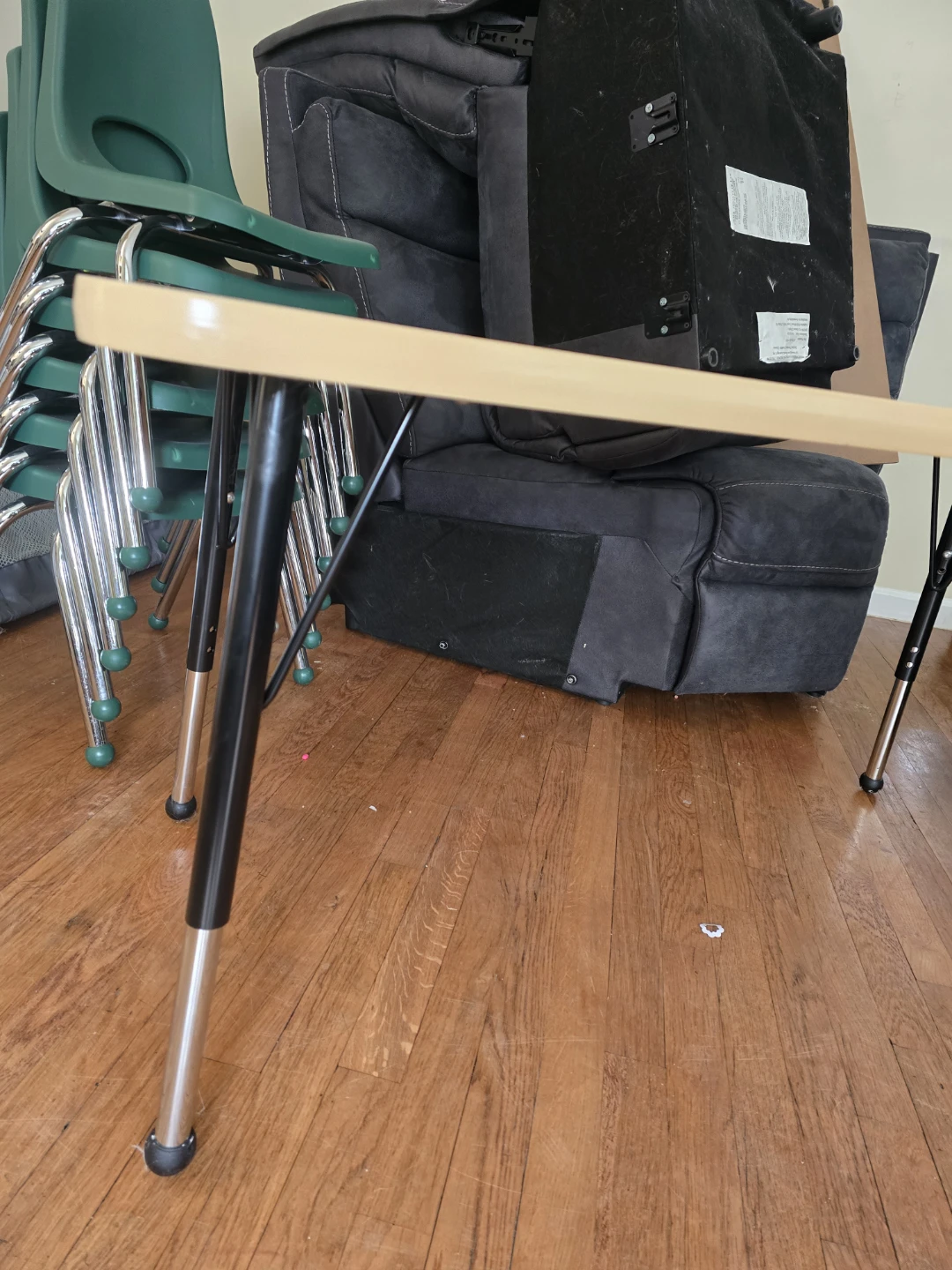 Two........Light Wood Laminate Table with Adjustable Legs - photo 3