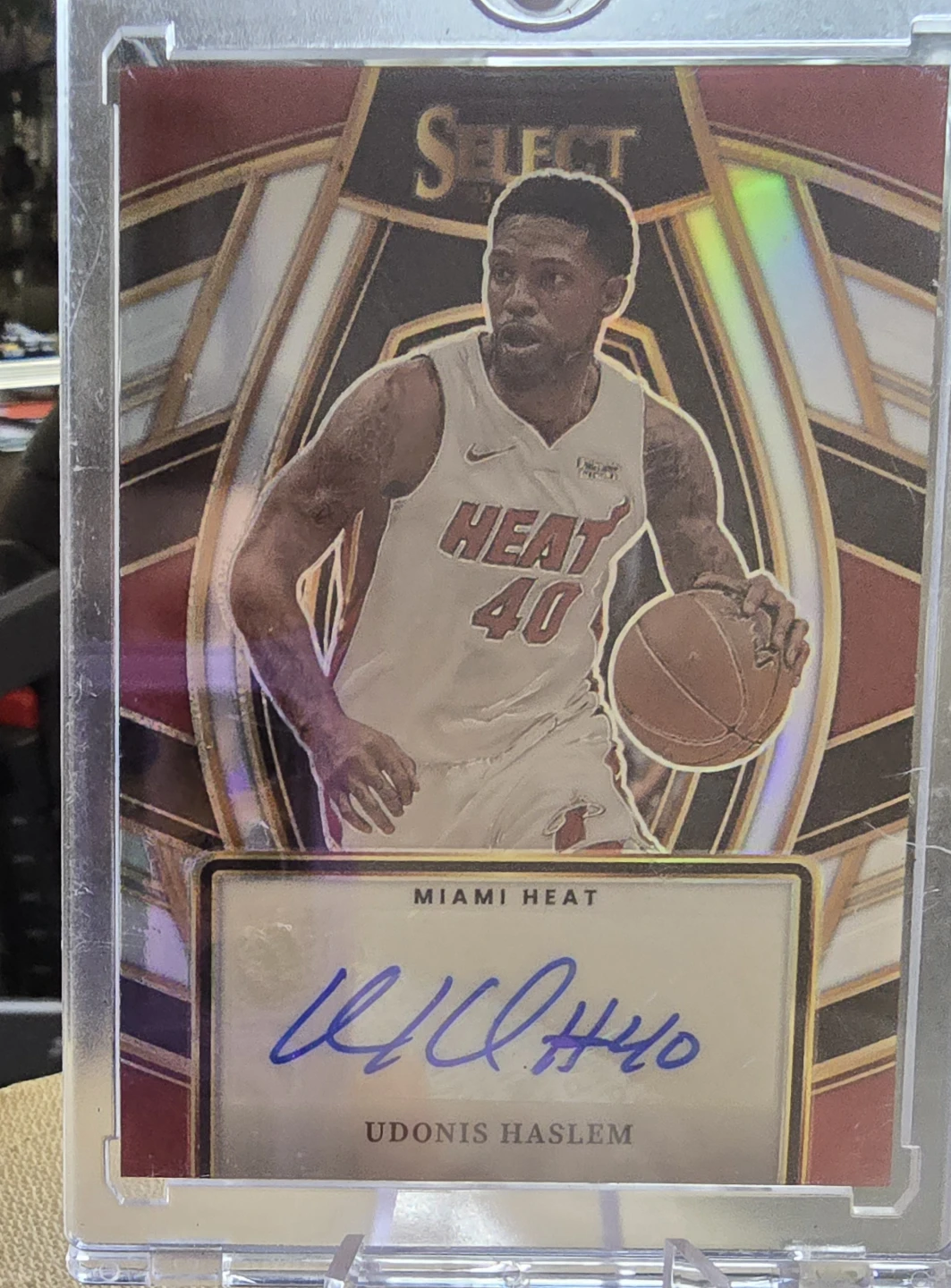 2023-24 Panini Select Prizm Udonis Haslem Autograph  Card