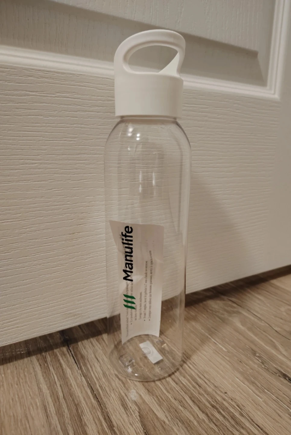 Manulife Clear Water Bottle with White Lid