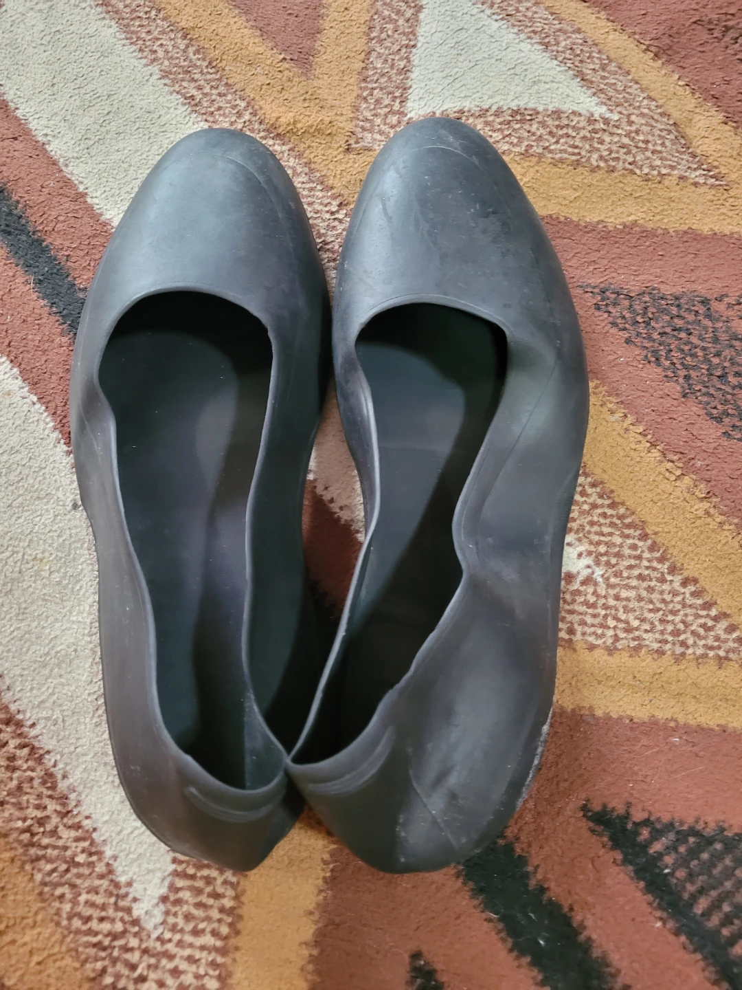 Black Rubber Ballet Flats