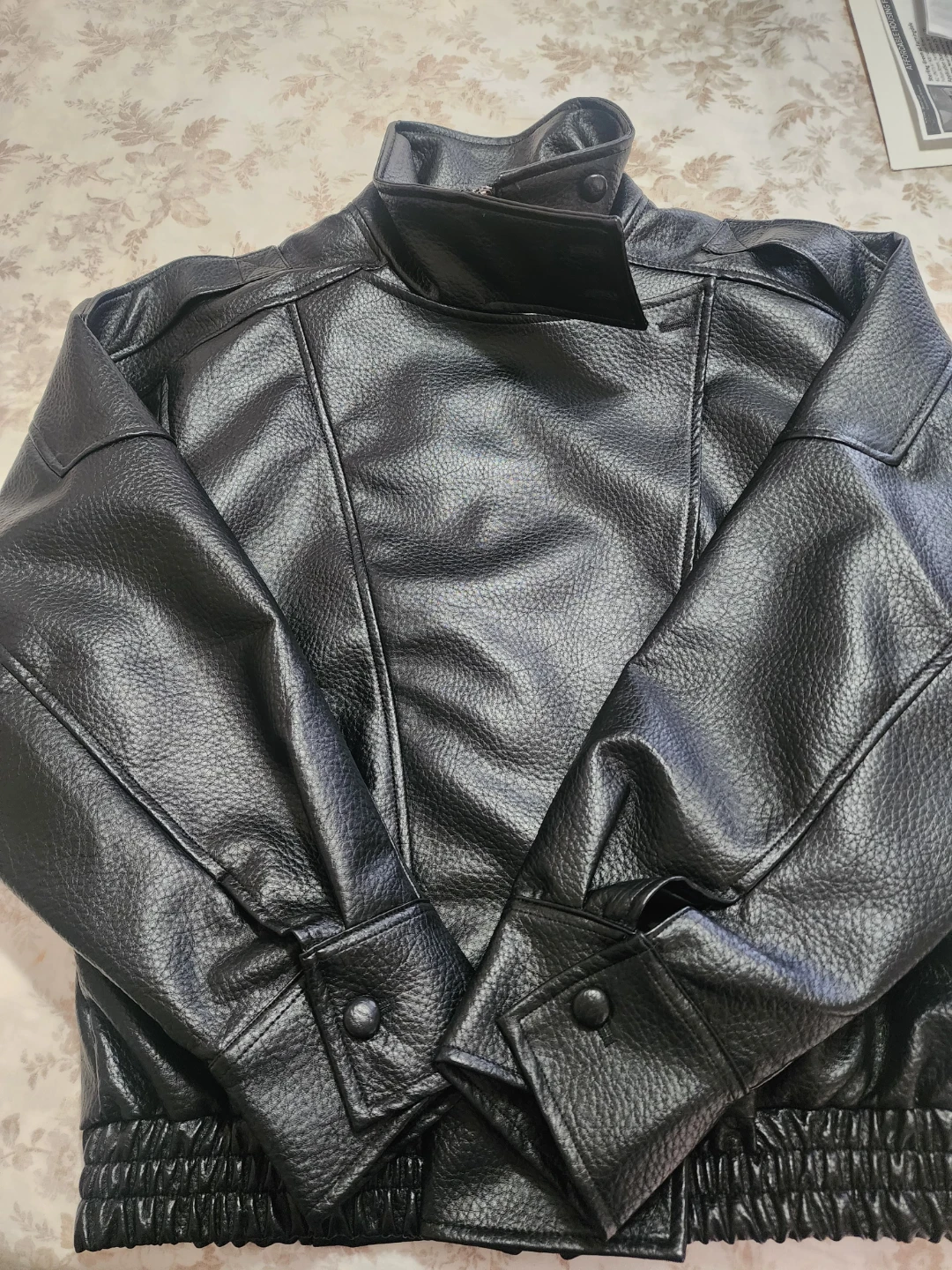 Black Faux Leather Jacket - photo 2