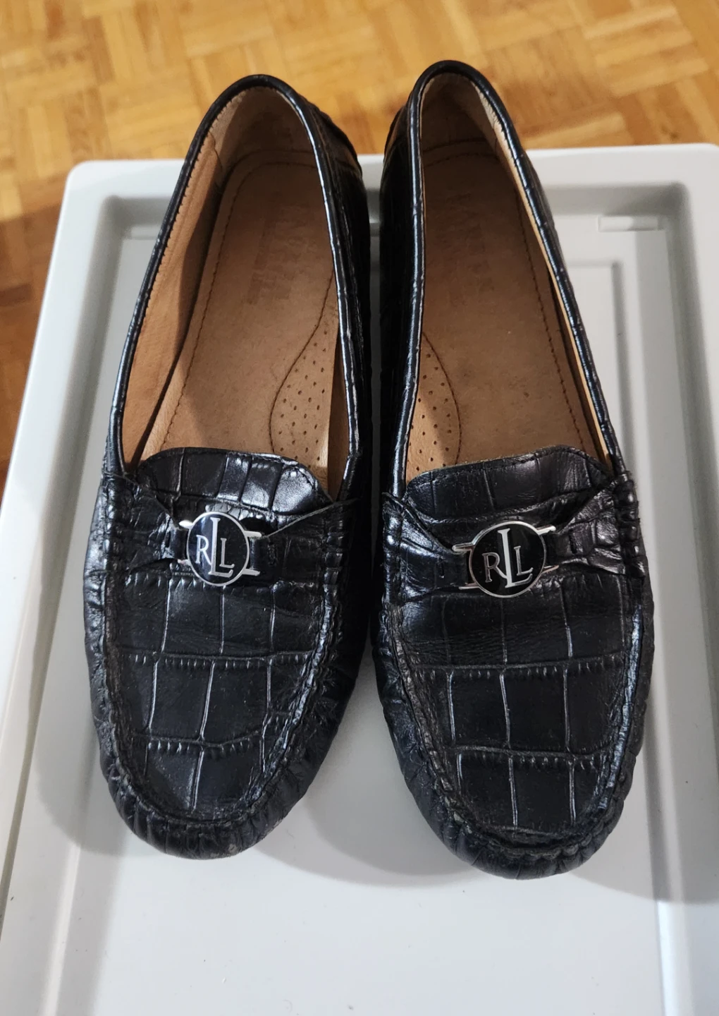 Ralph Lauren RL Black Croc Loafers