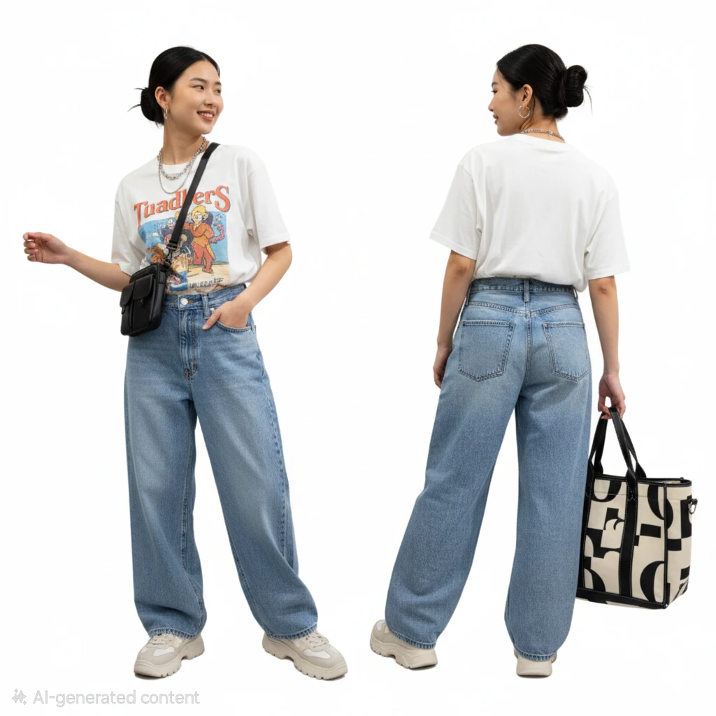 Favorite Daughter Ultimate Baggy Wide Leg Jeans Size 26-28 - photo 4