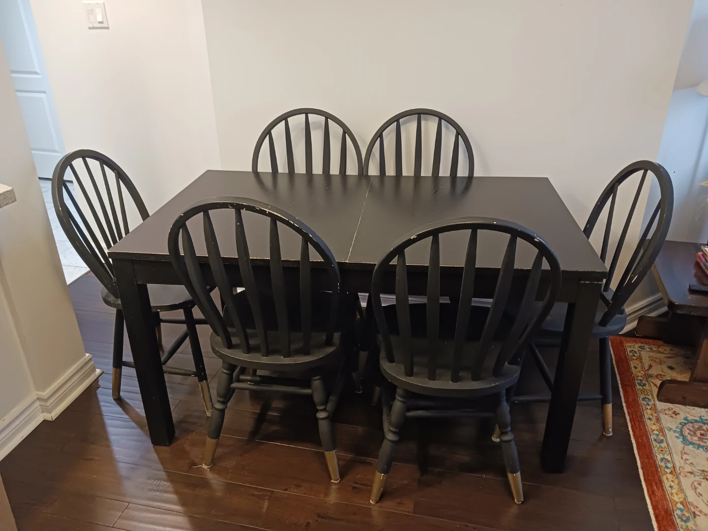 6 black solid wood chairs - photo 2