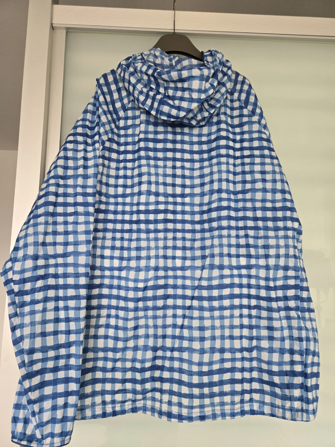 UNIQLO Men's Hooded Jacket Blue Gingham Size Medium - photo 2