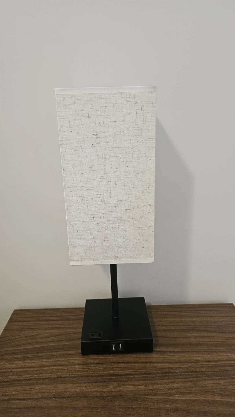 Black Table Lamp with USB Ports
