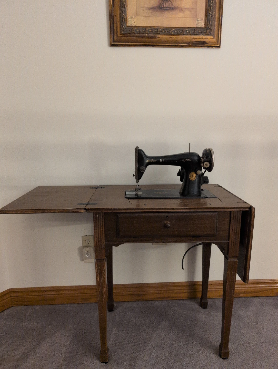 Moving this week!1965 Vintage Singer Sewing Machine with Table