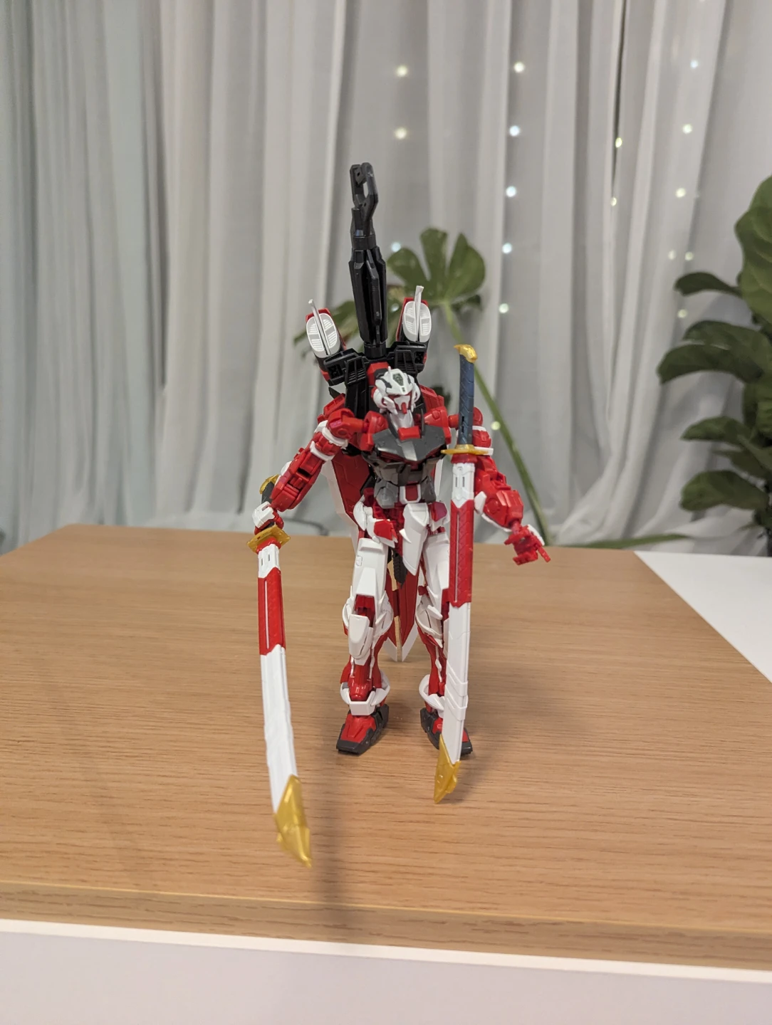 Red and White Gundam Model Kit