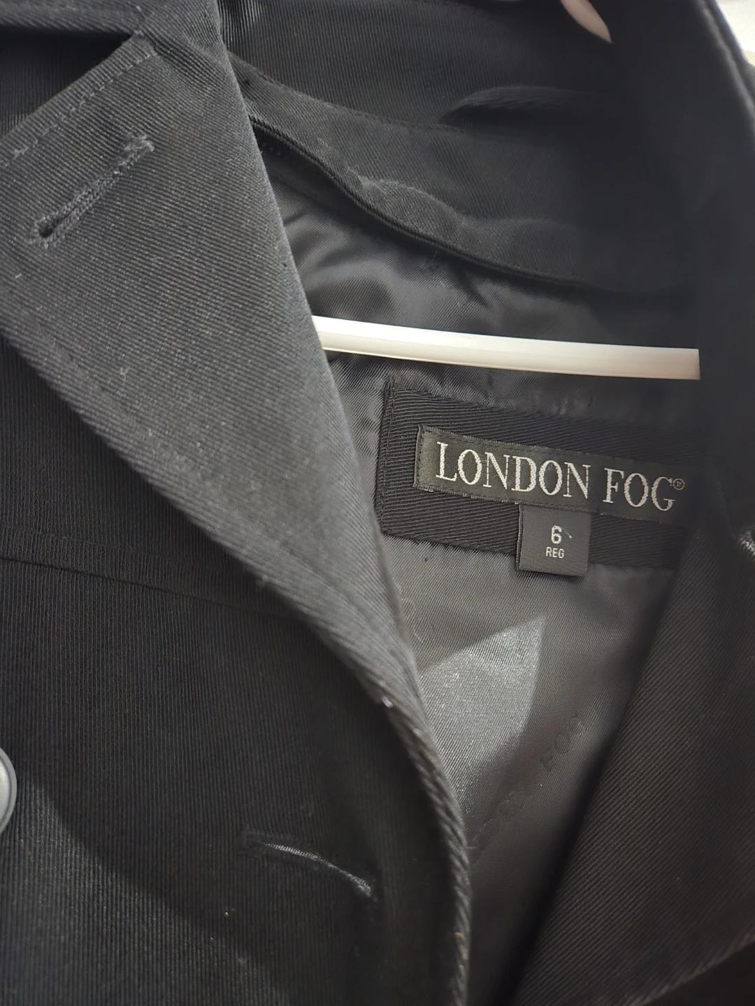 London Fog Black Trench Coat - Size 6 - photo 2