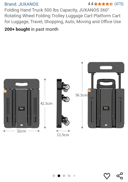 Folding Hand Truck 500 lbs Capacity