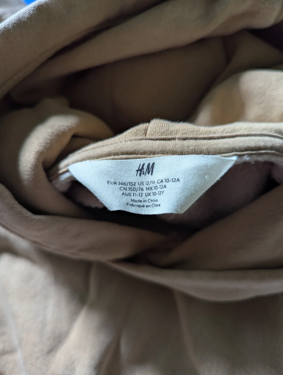 H&M Hooded Sweatshirt Hoodie Tan Size 10-12A