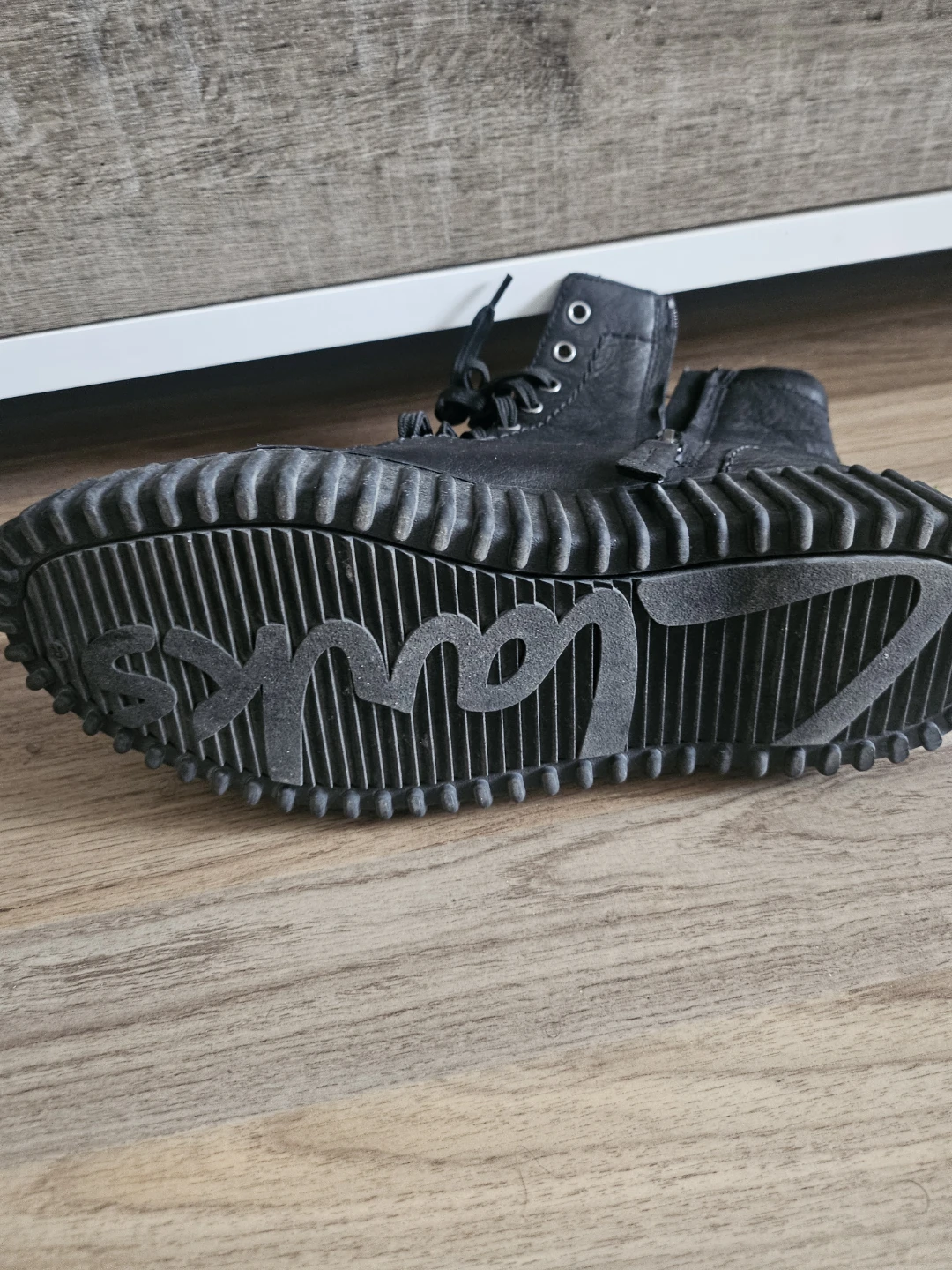 Black Leather Combat Boots - Clarks