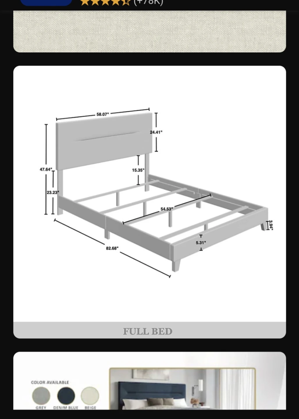 ChaletPosh Full Beige Wood Bed Frame with Headboard - photo 3