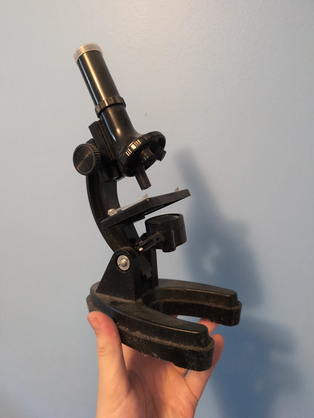 Black Microscope with Accessories