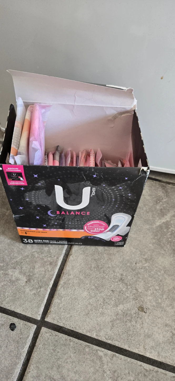 U by Kotex Balance Ultra Thin Overnight Pads with Wings🧡