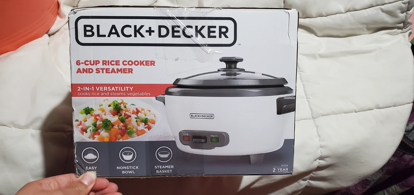 Black+Decker 6-Cup Rice Cooker and Steamer