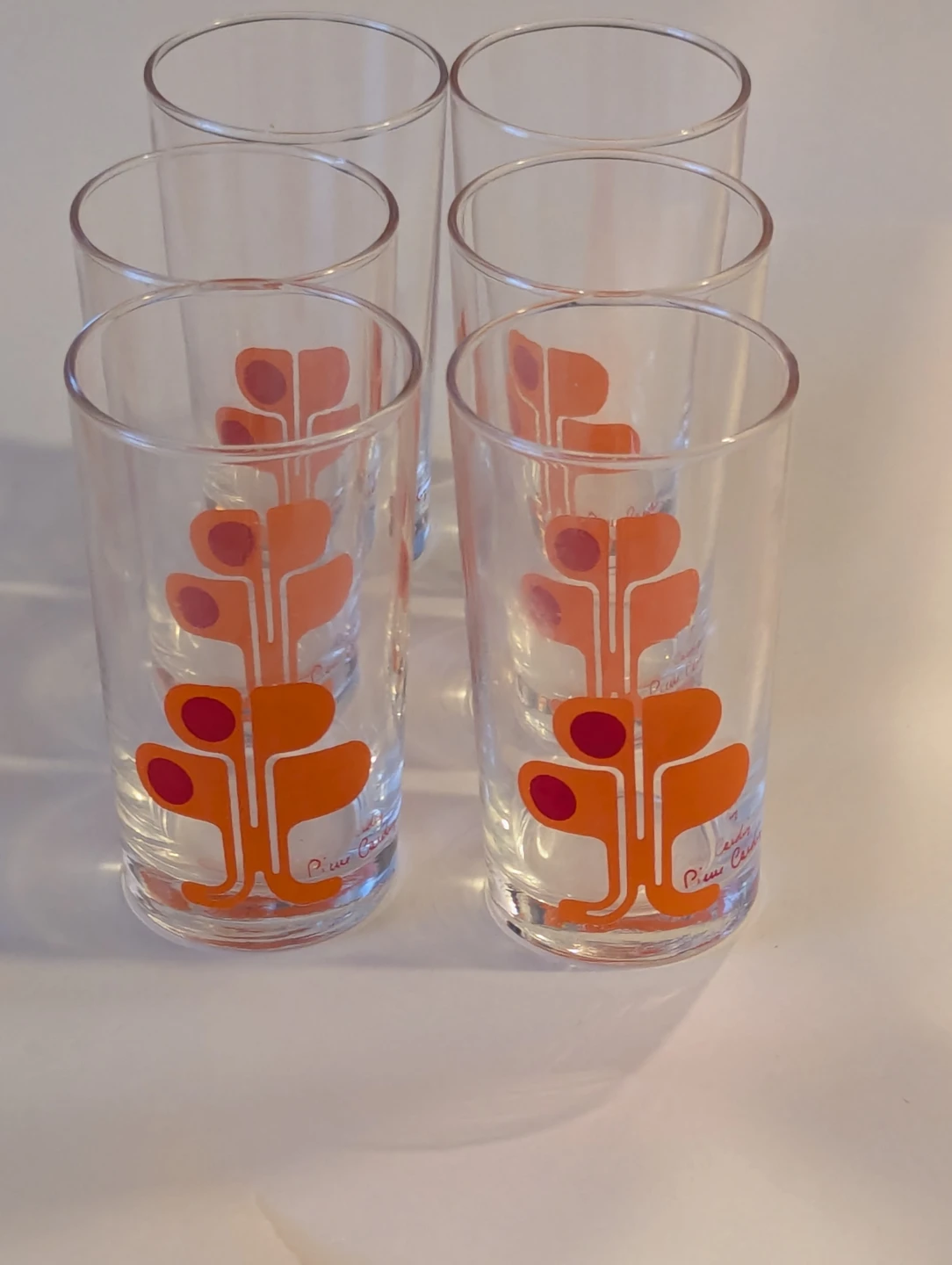 6 Vintage Pierre Cardin Small Juice Glasses  Like new condition