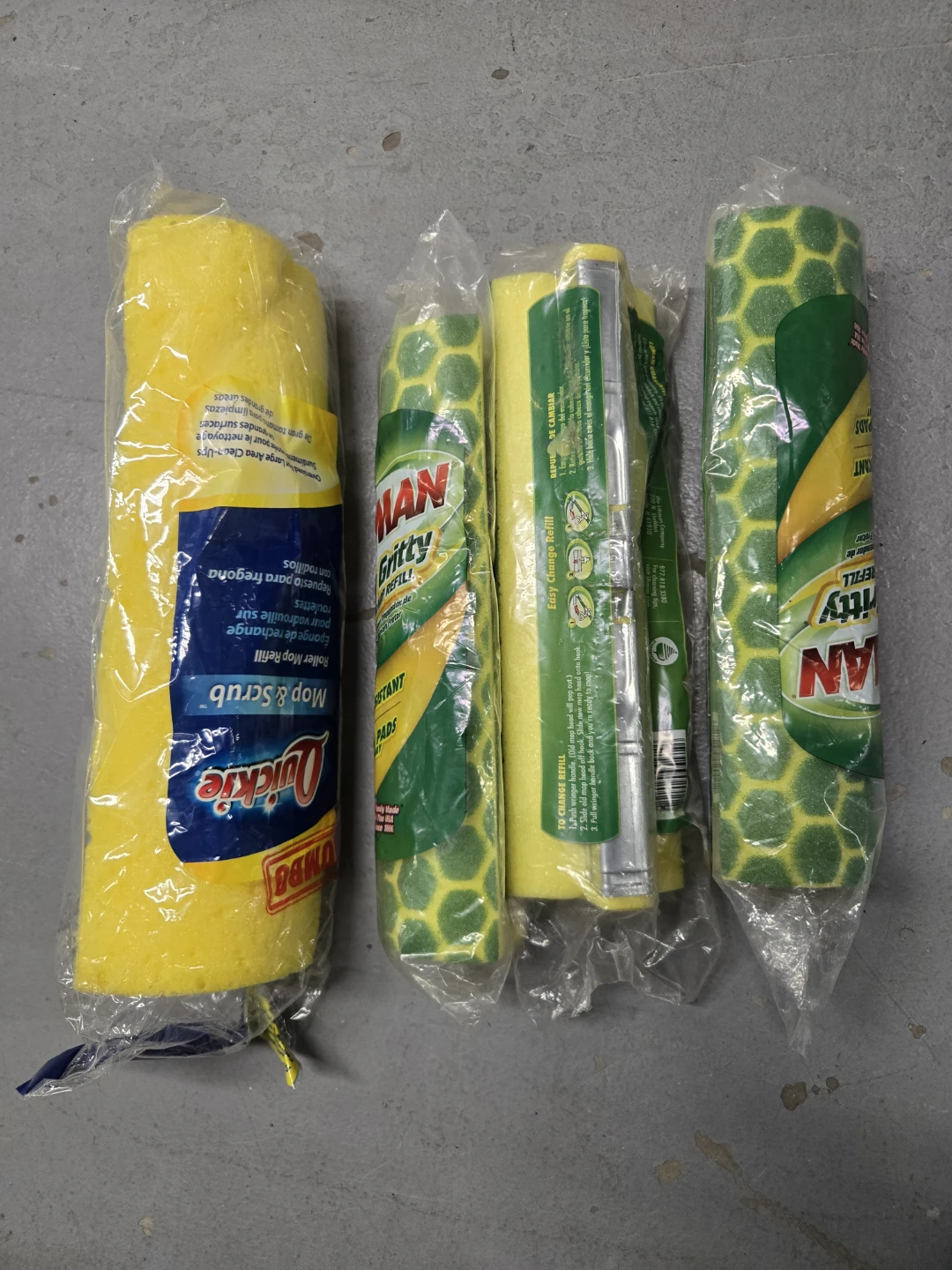 4 x Quickie Jumbo Mop & Scrub Roller Mop Refill