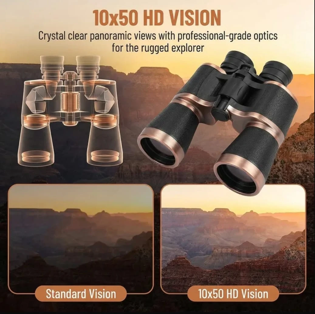 Brand New 10x50 HD Vision Brass Binoculars - photo 2