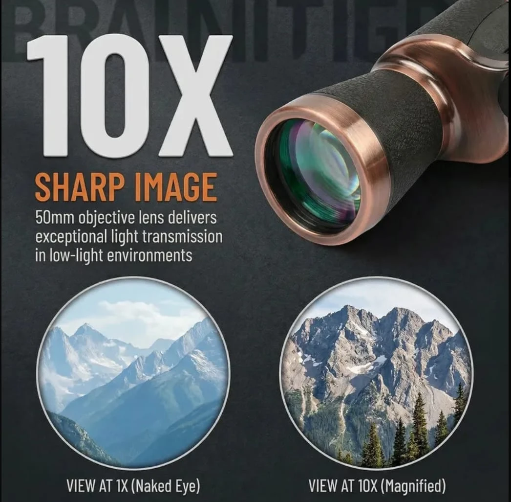 Brand New 10x50 HD Vision Brass Binoculars - photo 4