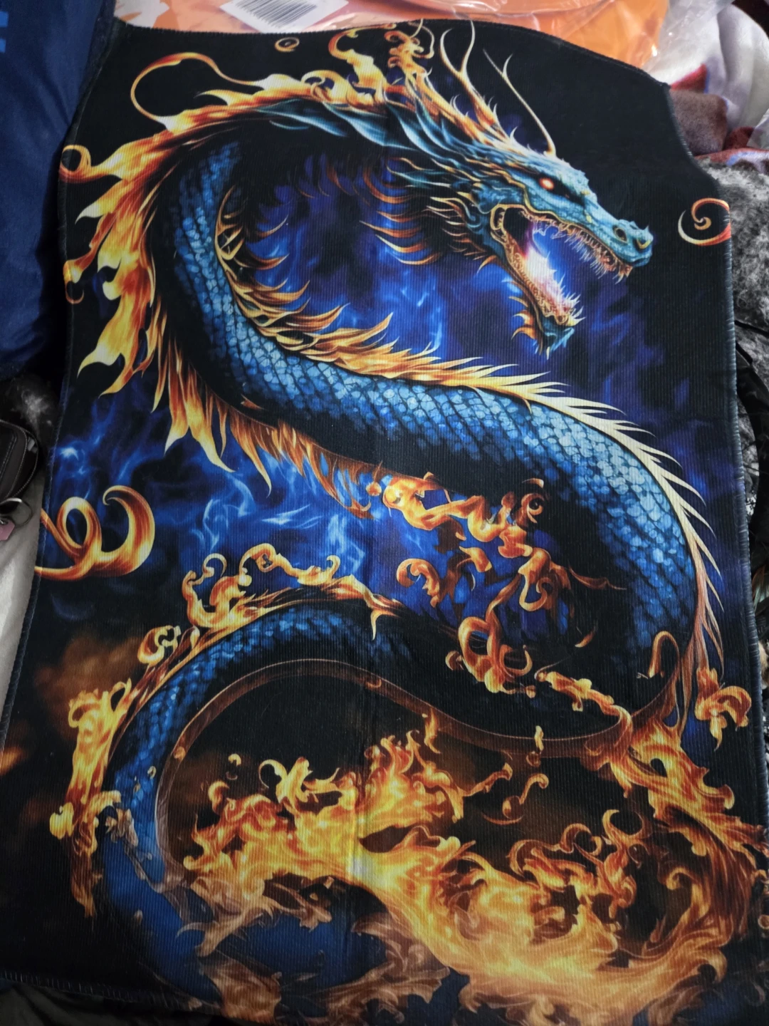 Blue Dragon and Fire Tapestry