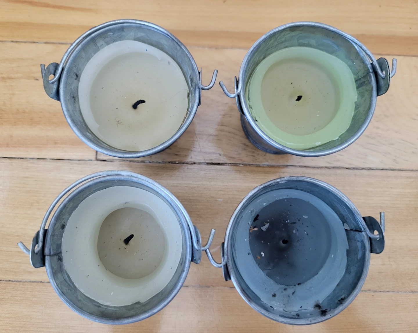 Set of 4 Mini Metal Bucket Candles - photo 3
